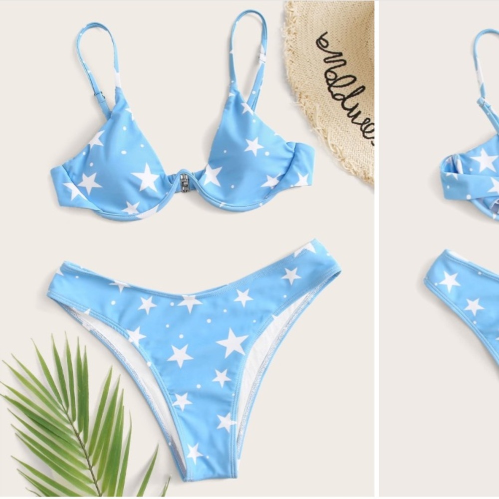 NEW light blue star bikini set